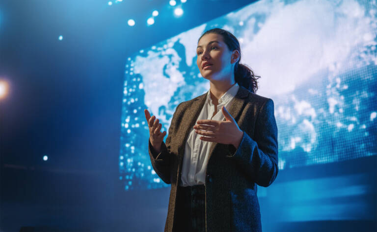 Busines Woman Presenting