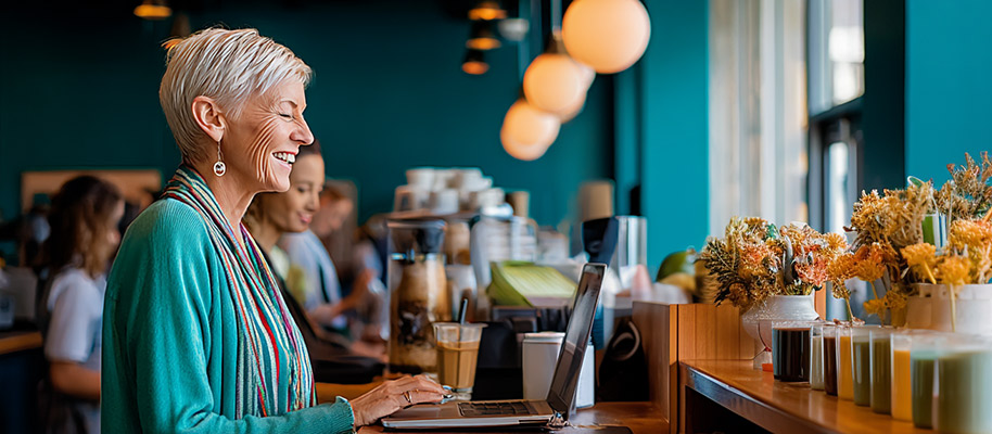 Happy Coffee Shop Owner